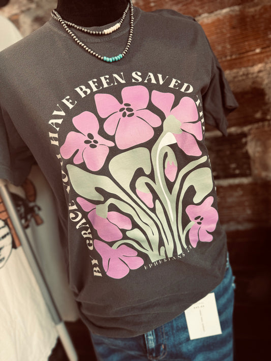 EPHESIANS 2:8 - BY GRACE THROUGH FAITH - WASHED SHIRT