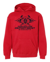 Load image into Gallery viewer, UNISEX / YOUTH - PORTER FIRE DEPARTMENT HOODED SWEATSHIRT
