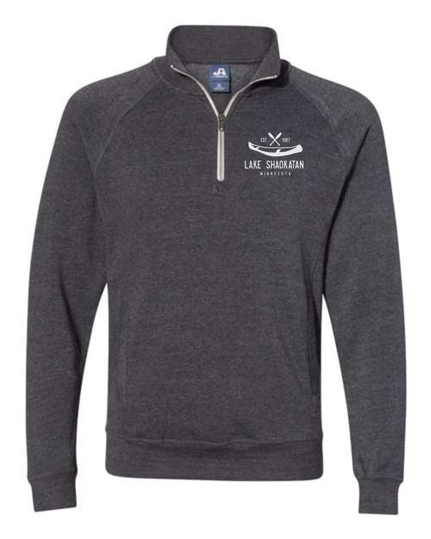 J. America - Triblend Quarter-Zip Sweatshirt - 8869 - EMBROIDERED