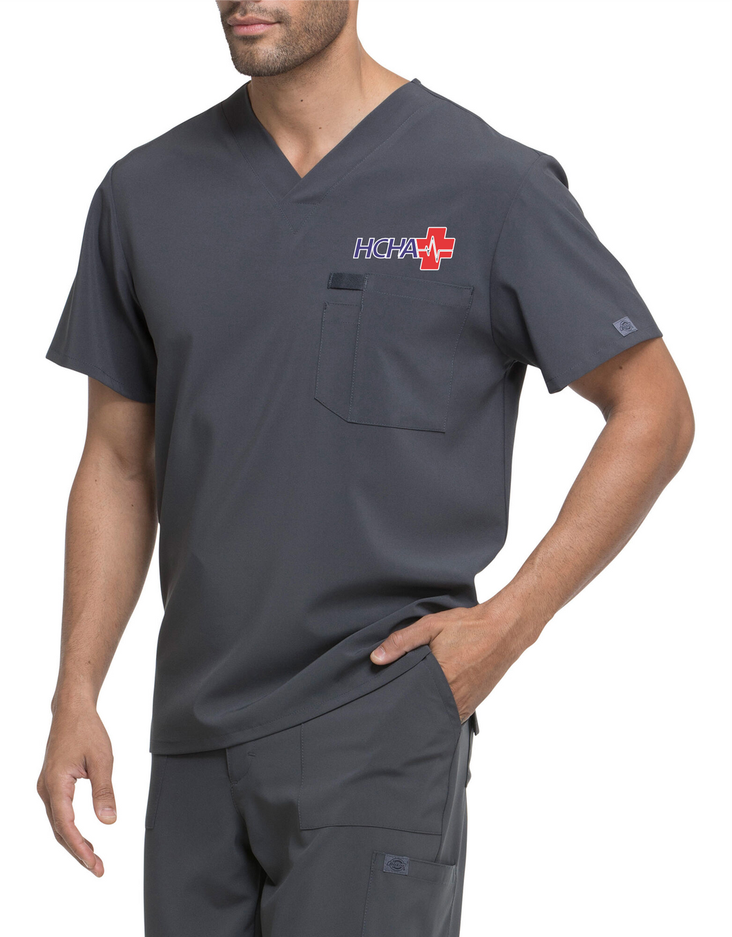 Men's EDS Essentials V-Neck Scrub Top - DK635 - HCHA EMBOIDERED