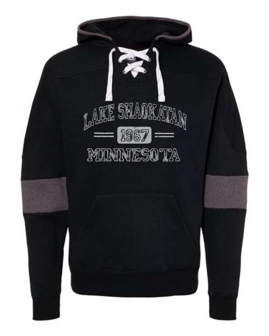 J. America - Sport Lace Color blocked Fleece Hooded Sweatshirt - 8832